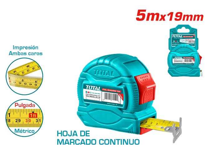 Cinta Metrica Total 5mx19mm Ss