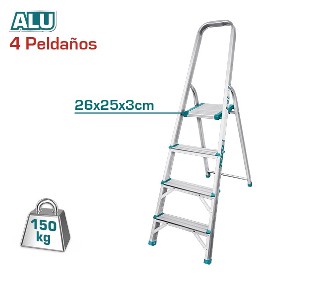 Escalera Total Aluminio 4 Peldaños