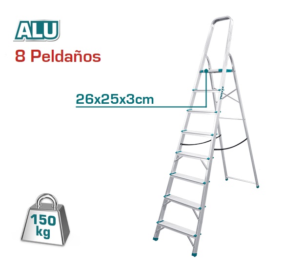 Escalera Total Aluminio 8 Peldaños