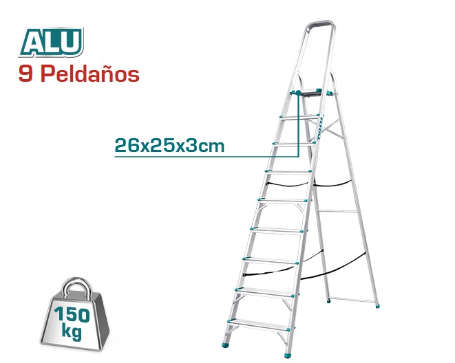 Escalera Total Aluminio 9 Peldaños