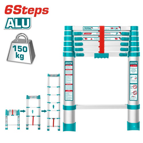 Escalera Total Telescopica Aluminio 6 Peldaños