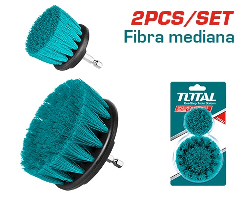 Cepillo Total P/Taladro Cerdas Medias 2pcs 2"+3.5"