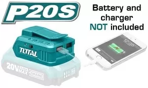 Adaptador Total P/Bateria 20v P/Usb.